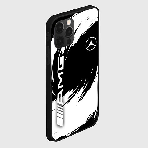 Чехол iPhone 12 Pro Max Mercedes benz - white color / 3D-Черный – фото 2