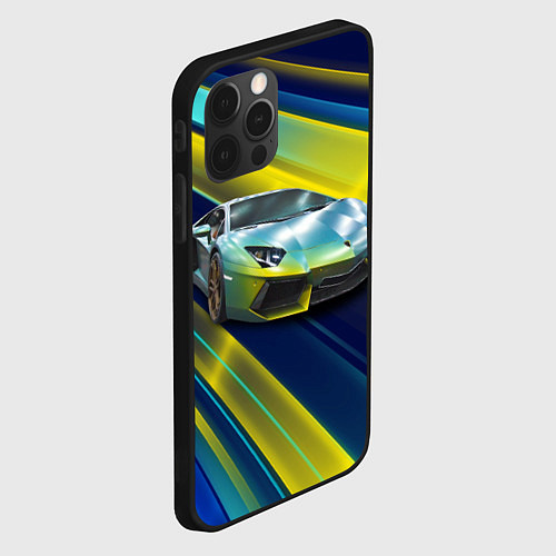 Чехол iPhone 12 Pro Max Суперкар Lamborghini Reventon / 3D-Черный – фото 2