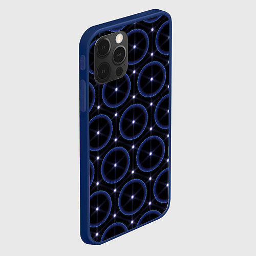 Чехол iPhone 12 Pro Max Ясна3 - Круги / 3D-Тёмно-синий – фото 2