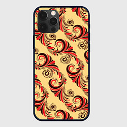Чехол для iPhone 12 Pro Max Винтажный растительный орнамент, цвет: 3D-черный