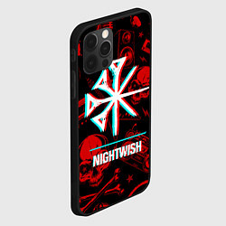 Чехол для iPhone 12 Pro Max Nightwish rock glitch, цвет: 3D-черный — фото 2