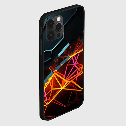Чехол iPhone 12 Pro Max Разломленные плитки / 3D-Черный – фото 2