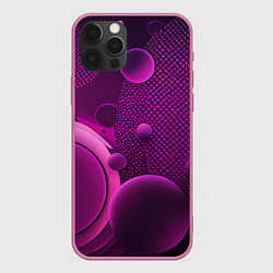 Чехол для iPhone 12 Pro Max Фиолетовые шары, цвет: 3D-малиновый