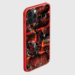 Чехол для iPhone 12 Pro Max Камни в пылающей лаве, цвет: 3D-красный — фото 2