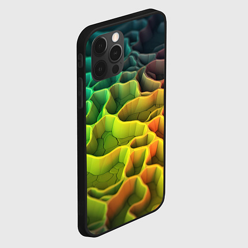 Чехол iPhone 12 Pro Max Песочная радужная текстура / 3D-Черный – фото 2