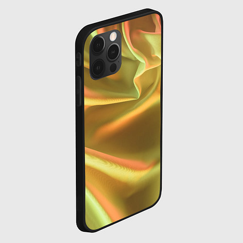Чехол iPhone 12 Pro Max Золотой шёлк и отливы / 3D-Черный – фото 2