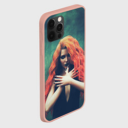 Чехол для iPhone 12 Pro Max Рыжая ведьма колдует в лесу, цвет: 3D-светло-розовый — фото 2