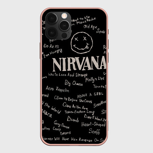 Чехол iPhone 12 Pro Max Nirvana pattern / 3D-Светло-розовый – фото 1