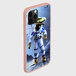 Чехол для iPhone 12 Pro Max Тираннозавр-космонавт, цвет: 3D-светло-розовый — фото 2