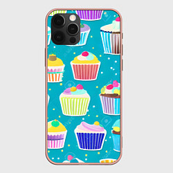Чехол для iPhone 12 Pro Max Торты и кексы, цвет: 3D-светло-розовый