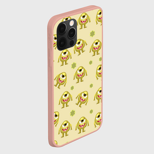 Чехол iPhone 12 Pro Max Монстр, милый одноглазый зверь / 3D-Светло-розовый – фото 2