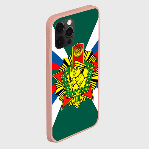 Чехол iPhone 12 Pro Max Пограничные войска России / 3D-Светло-розовый – фото 2