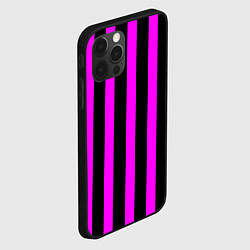 Чехол для iPhone 12 Pro Max В полоску черного и фиолетового цвета, цвет: 3D-черный — фото 2