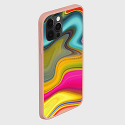 Чехол для iPhone 12 Pro Max Волны цвета, цвет: 3D-светло-розовый — фото 2