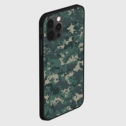 Чехол для iPhone 12 Pro Max Зелено-серый камуфляжный фон, цвет: 3D-черный — фото 2