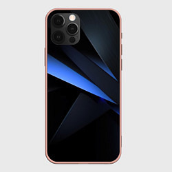 Чехол для iPhone 12 Pro Max Black blue, цвет: 3D-светло-розовый