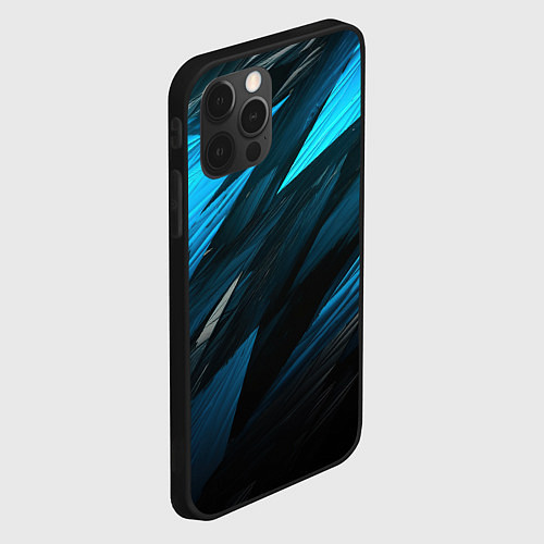 Чехол iPhone 12 Pro Max Black blue style / 3D-Черный – фото 2