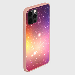 Чехол для iPhone 12 Pro Max Желто фиолетовое свечение и звезды, цвет: 3D-светло-розовый — фото 2