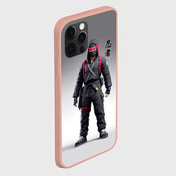 Чехол для iPhone 12 Pro Max Ninja - neural network, цвет: 3D-светло-розовый — фото 2
