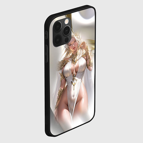 Чехол iPhone 12 Pro Max Аниме девушка в фэнтази костюме / 3D-Черный – фото 2