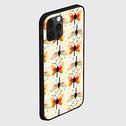 Чехол для iPhone 12 Pro Max Стрекозы и бабочки, цвет: 3D-черный — фото 2