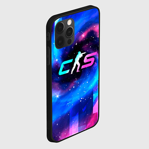 Чехол iPhone 12 Pro Max Counter-Strike 2 неоновый космос / 3D-Черный – фото 2