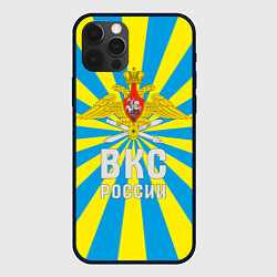 Чехол для iPhone 12 Pro Max ВКС России - герб, цвет: 3D-черный
