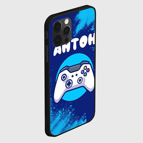 Чехол iPhone 12 Pro Max Антон геймер / 3D-Черный – фото 2