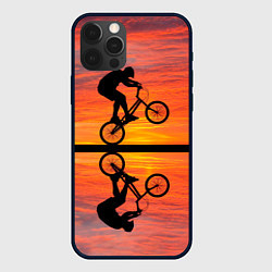 Чехол для iPhone 12 Pro Max Велосипедист в отражении, цвет: 3D-черный