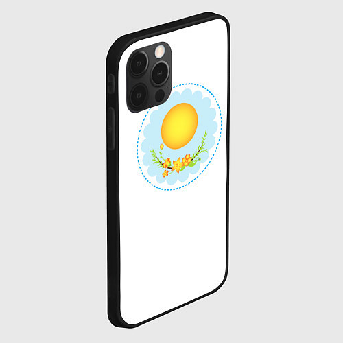 Чехол iPhone 12 Pro Max Солнце и цветы / 3D-Черный – фото 2