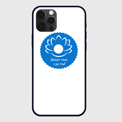 Чехол для iPhone 12 Pro Max Лотос добро там, где ты, цвет: 3D-черный