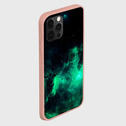 Чехол для iPhone 12 Pro Max Зелёная галактика Midjourney, цвет: 3D-светло-розовый — фото 2