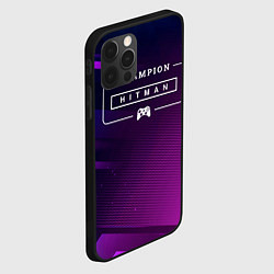Чехол для iPhone 12 Pro Max Hitman gaming champion: рамка с лого и джойстиком, цвет: 3D-черный — фото 2