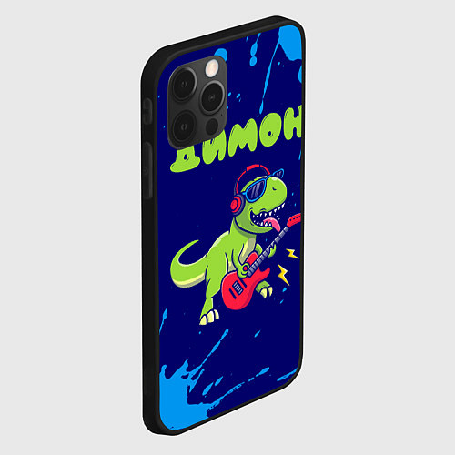 Чехол iPhone 12 Pro Max Димон рокозавр / 3D-Черный – фото 2