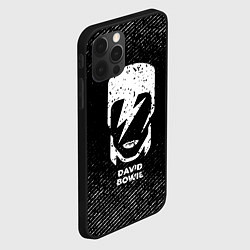 Чехол для iPhone 12 Pro Max David Bowie с потертостями на темном фоне, цвет: 3D-черный — фото 2