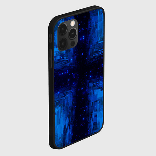 Чехол iPhone 12 Pro Max Тёмно-синие множества фигур / 3D-Черный – фото 2