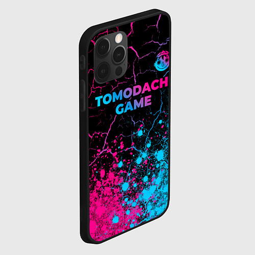 Чехол iPhone 12 Pro Max Tomodachi Game - neon gradient: символ сверху / 3D-Черный – фото 2