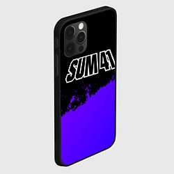 Чехол для iPhone 12 Pro Max Sum41 purple grunge, цвет: 3D-черный — фото 2