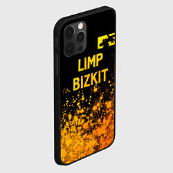 Чехол для iPhone 12 Pro Max Limp Bizkit - gold gradient: символ сверху, цвет: 3D-черный — фото 2