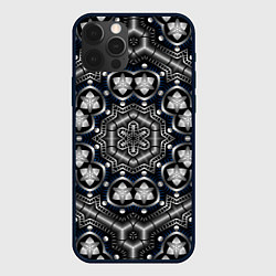 Чехол для iPhone 12 Pro Max Чёрный квантовый паттерн, цвет: 3D-черный