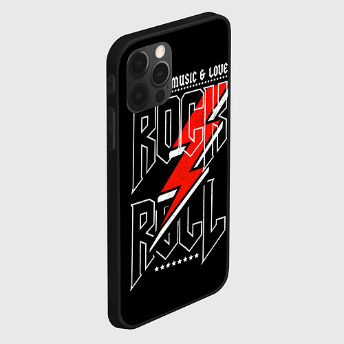 Чехол iPhone 12 Pro Max Rock and Roll Forever / 3D-Черный – фото 2