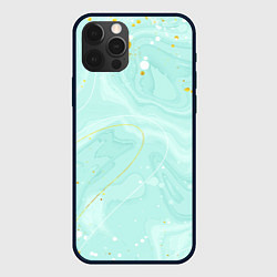 Чехол для iPhone 12 Pro Max Акварельный голубой фон, цвет: 3D-черный