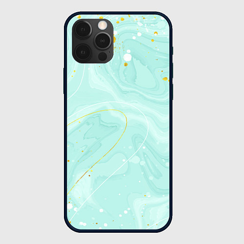 Чехол iPhone 12 Pro Max Акварельный голубой фон / 3D-Черный – фото 1