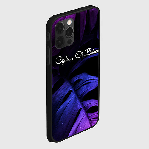 Чехол iPhone 12 Pro Max Children of Bodom neon monstera / 3D-Черный – фото 2