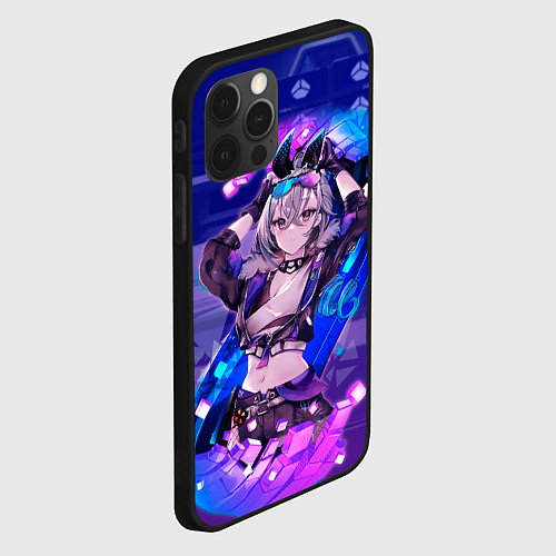 Чехол iPhone 12 Pro Max Серебряный Волк стар рейл / 3D-Черный – фото 2