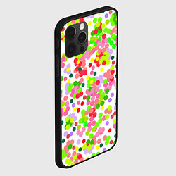 Чехол для iPhone 12 Pro Max Разноцветное конфетти на белом, цвет: 3D-черный — фото 2
