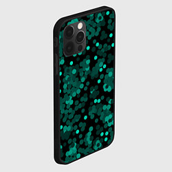 Чехол для iPhone 12 Pro Max Бирюзовые с зеленым конфетти, цвет: 3D-черный — фото 2