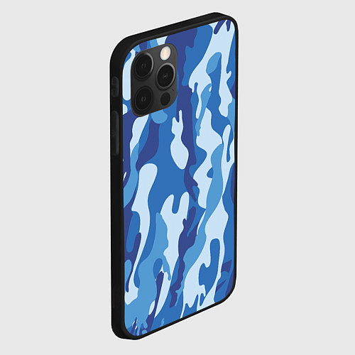 Чехол iPhone 12 Pro Max Blue military / 3D-Черный – фото 2