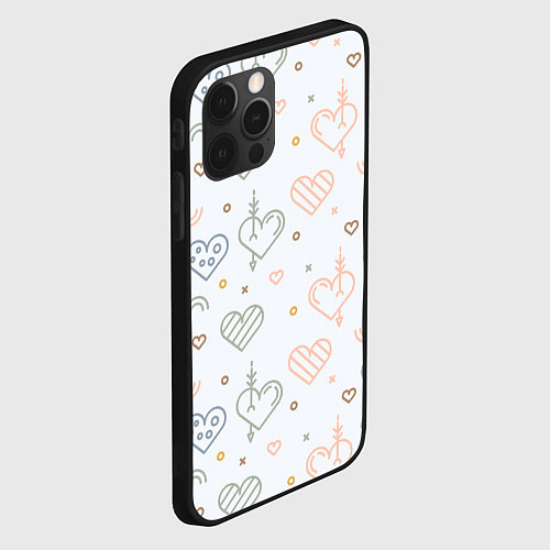 Чехол iPhone 12 Pro Max Lovely hearts / 3D-Черный – фото 2