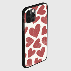 Чехол для iPhone 12 Pro Max Hearts, цвет: 3D-черный — фото 2